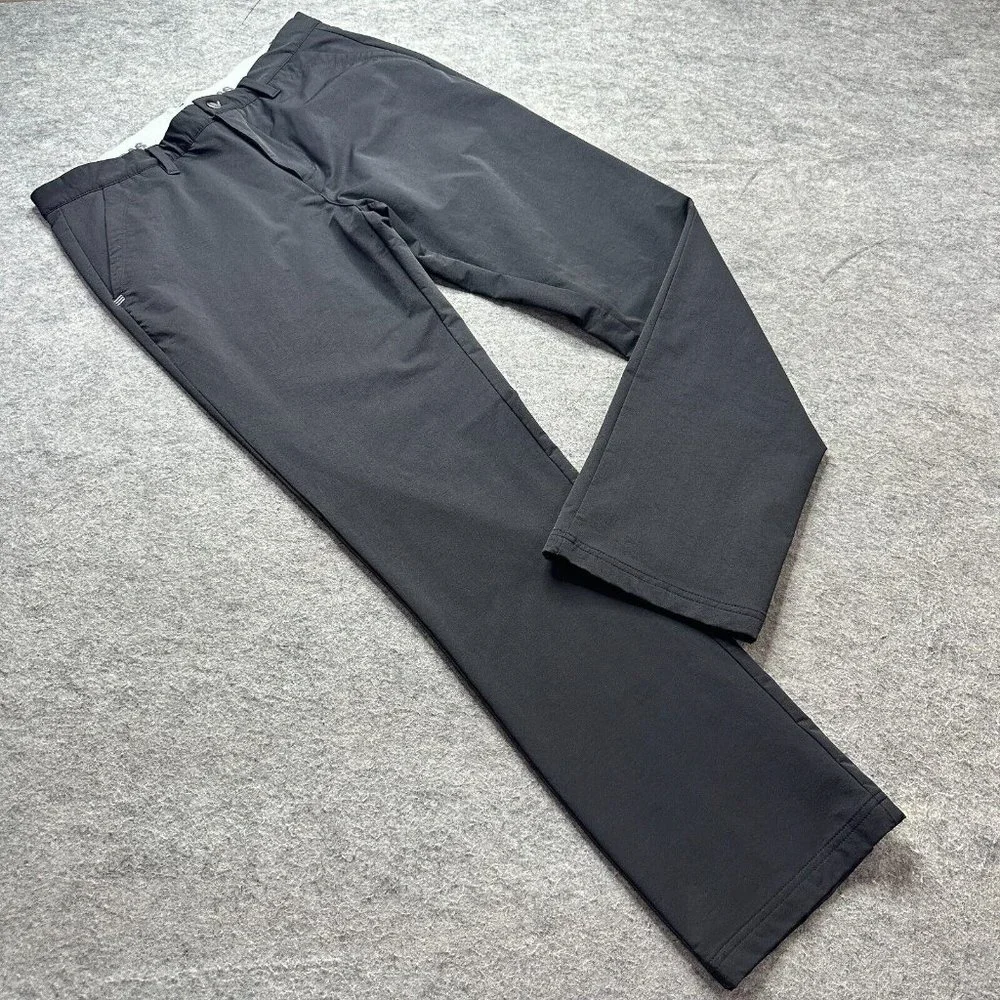 Adidas Golf Pants Men 34 x 32 Black Stretch Nylon Polyester Straight Leg Solid